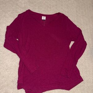 CAbi Long Sleeve V-Neck Top - Rich Pink